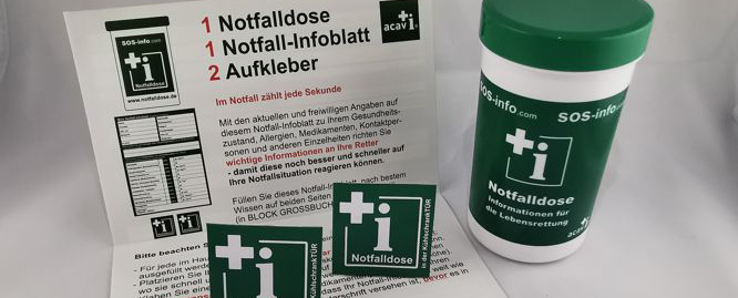 Notfalldose im Kühlschrabk. Das sollten Sie zur SOS-Dose wissen